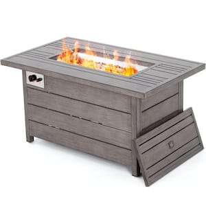 48 in. 50,000 BTU Patio Propane Fire Pit Table with Aluminum Slats Table Top