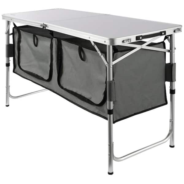 VEVOR Camping Kitchen Table 3 Adjustable Height Aluminum Portable ...
