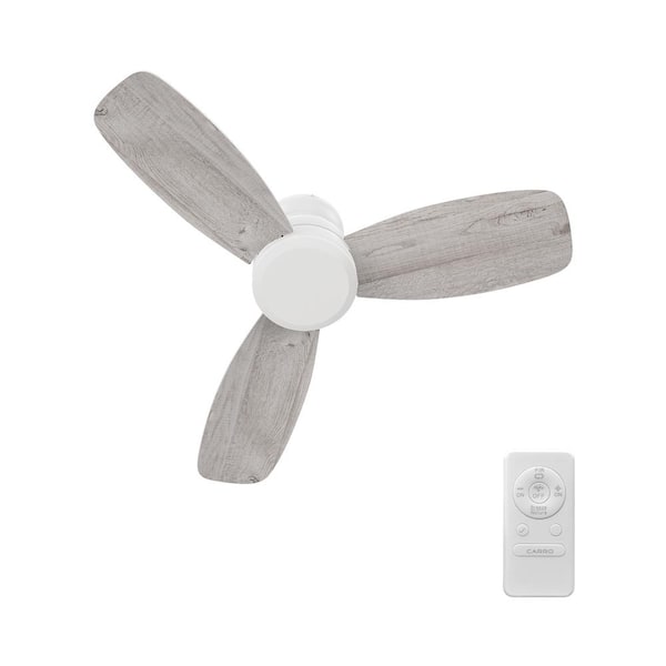 CARRO Osborn 44 in. Indoor White 10-Speed DC Motor Flush Mount Ceiling Fan with Remote Control