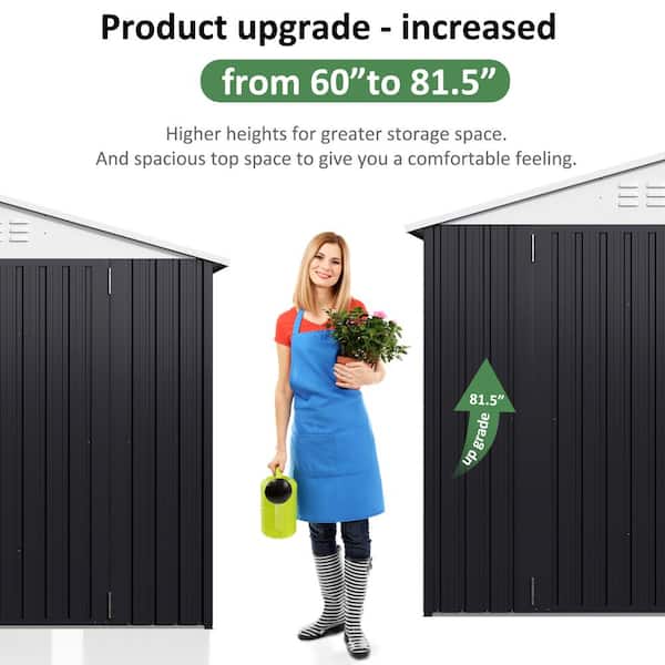 VIWAT 8 ft. W x 12 ft. D Outdoor Metal Shed Storage with Updated