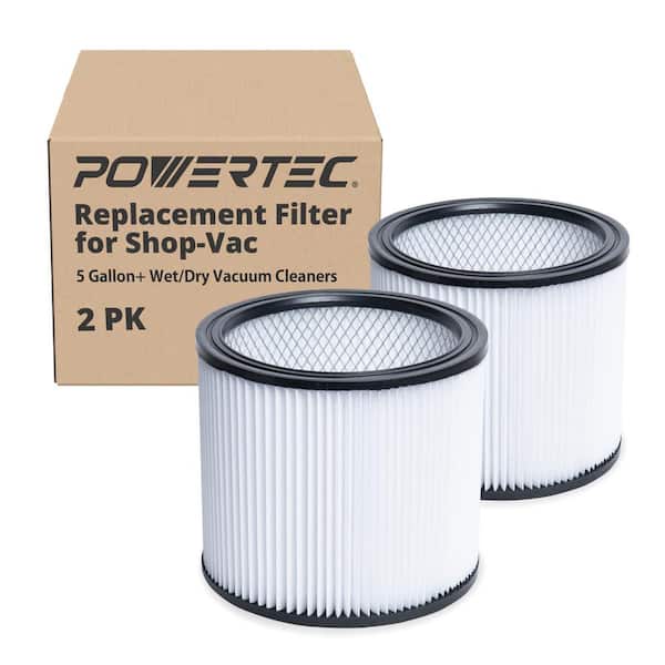 ‎POWERTEC Cartridge Replacement Shop Vacuum Filters for Shop-Vac 90304/90350 for Shop-Vac Most 5Gal. and Above Wet Dry Vacuums,2PK
