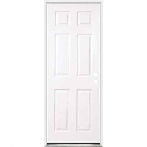 36 in. x 96 in. 6Panel LHIS 20Min Fire-Rated Double Bore House-to-Garage Composite Prehung Interior Door w/Nkl Hinge