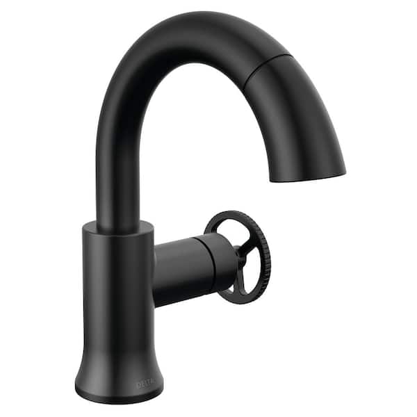 Delta Trinsic Single Handle Single Hole Bathroom Faucet with High-Arc Pull-Down Spout in Matte Black