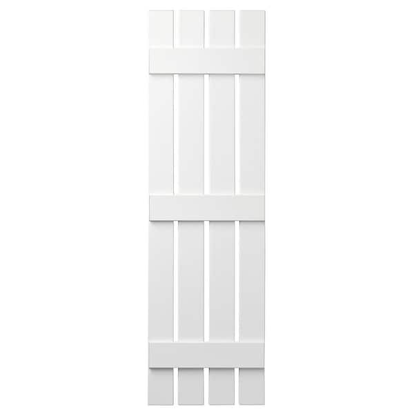 Ply Gem 16 in. x 67 in. Polypropylene 4 Board Open Board and Batten Shutters Pair in White