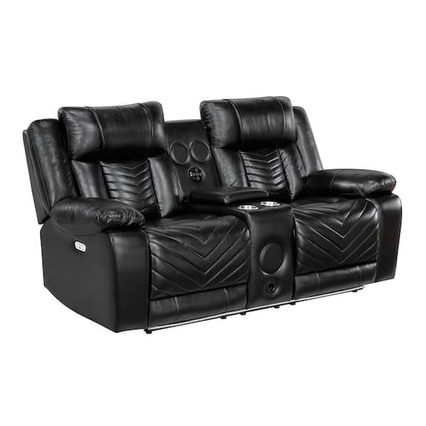 Lazzara Durant 87 in. W Pillow Top Arm Faux Leather Rectangle 2