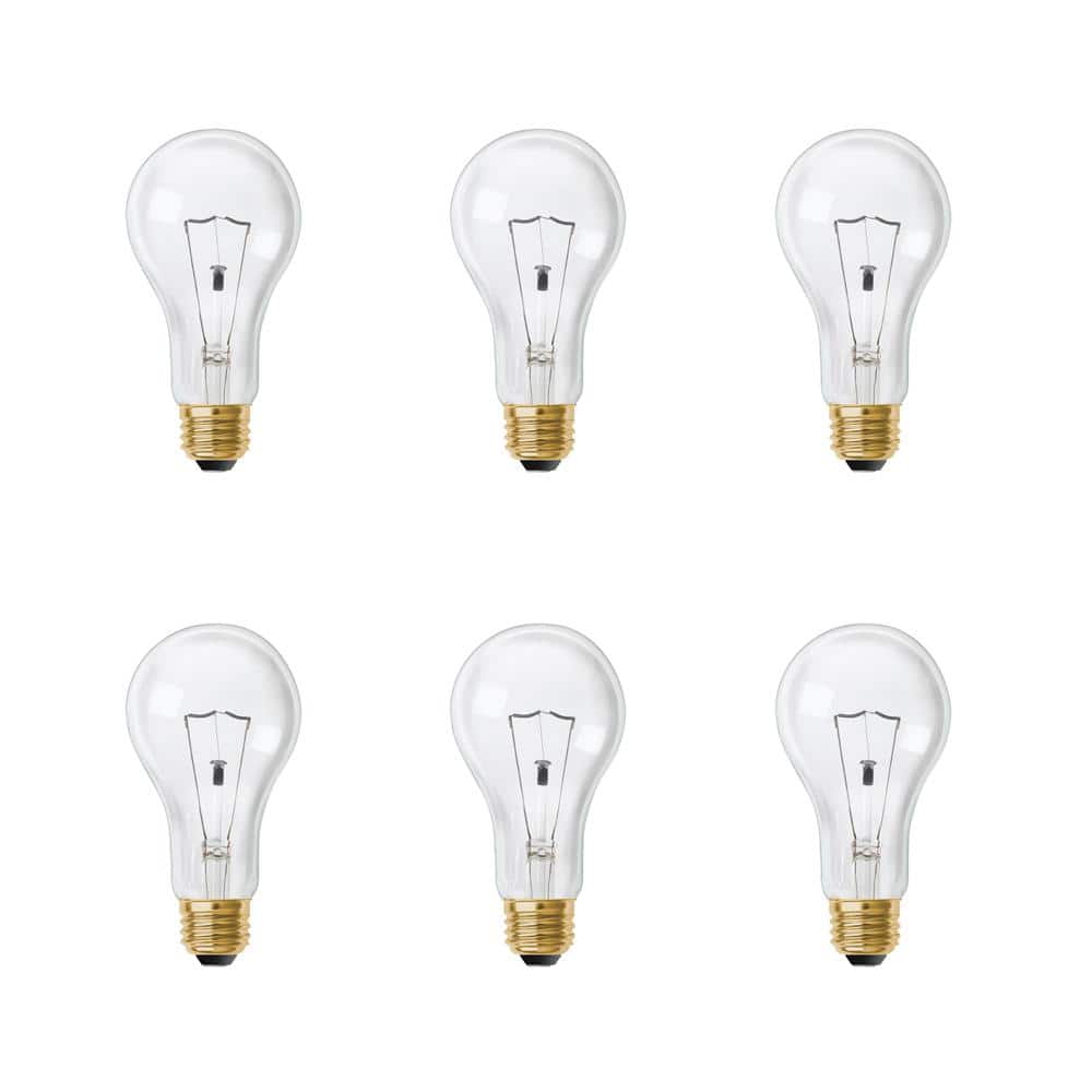Feit Electric 200-Watt A21 Utility High Brightness Clear Glass E26 Medium  Base Incandescent Light Bulb, Soft White 2700K (6-Pack) 200A/CL/HDRP/6 -  The ..., image size:1000x1000