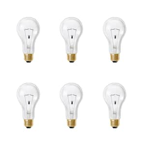 200-Watt High Lumen Clear A21 Medium E26 Soft White (2700K) Utility Incandescent Light Bulb (6-Pack)