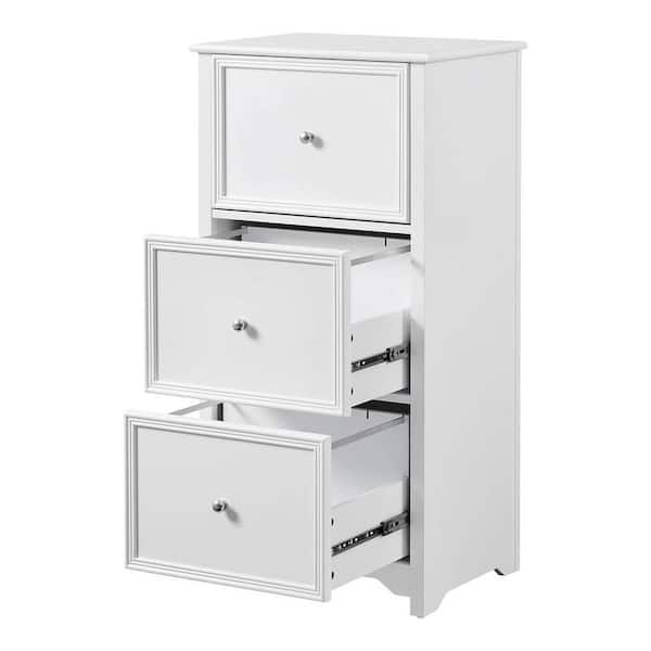 Bradstone 3 Drawer White File Cabinet