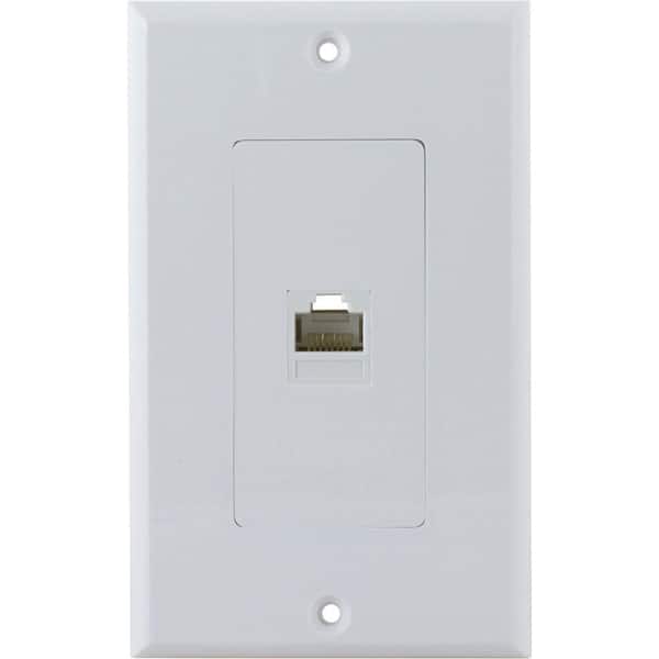 GE UltraPro 1 Ethernet RJ45 Wall Plate - White