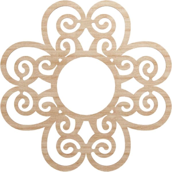 Ekena Millwork 30 in. x 10.875 in. x 0.375 in. Wood Medallion Moulding