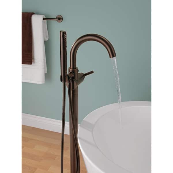 Trinsic 1-Handle Floor-Mount Roman Tub Faucet Trim Kit with Hand Shower in Venetian Bronze (Valve Not Included)