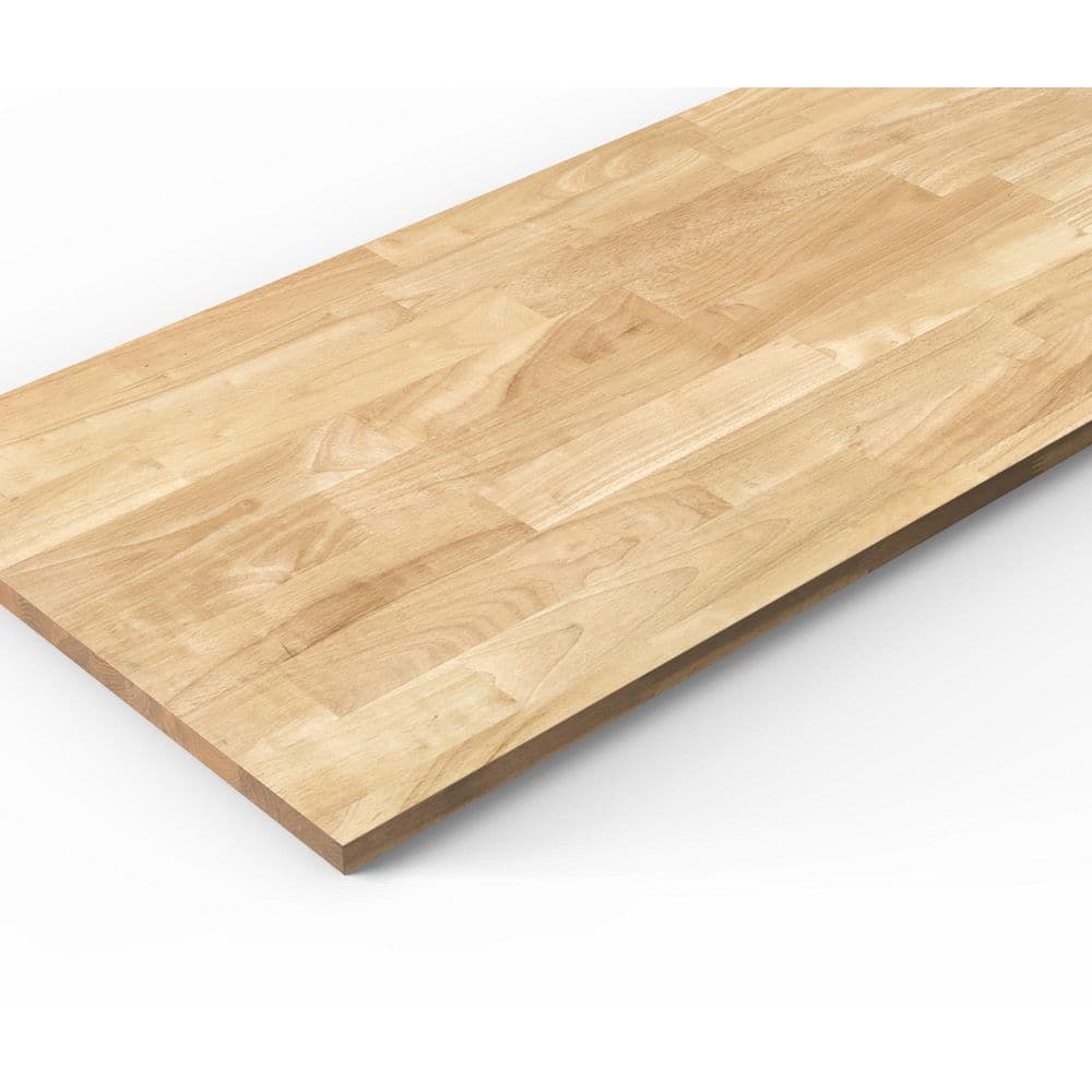 Interbuild 8 Ft L X 40 In D Acacia Butcher Block Island Countertop In Light Oak With Square 