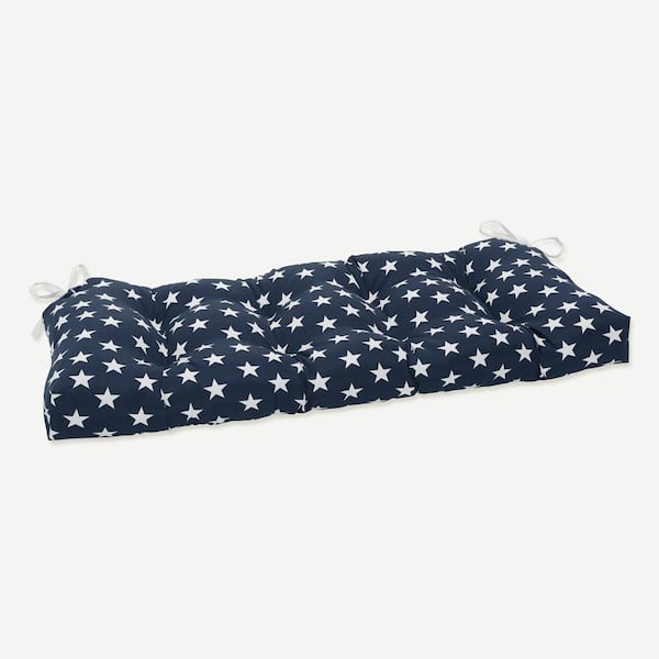 Pillow Perfect Other Rectangular Outdoor Bench Cushion in Blue