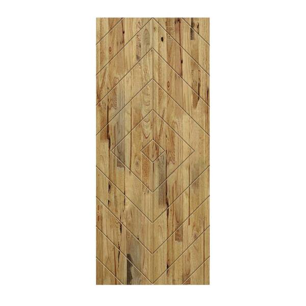 CALHOME 42 in. x 96 in. Hollow Core Weather Oak-Stained Pine Wood Interior Door Slab