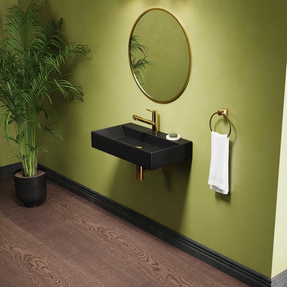 Turner 30" Matte Black Ceramic Wall-Mount Bathroom Sink