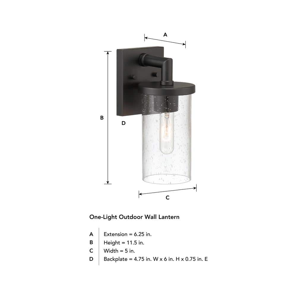 Otto Matte Black Transitional Outdoor Wall Lantern