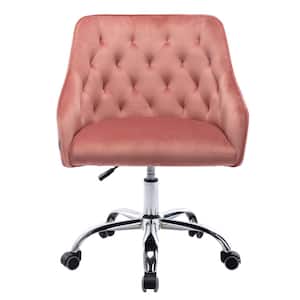Pink Modern Leisure Velvet Upholstered Swivel Task Chair