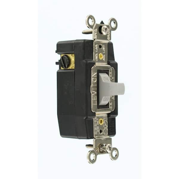 15 Amp Industrial Grade Heavy Duty Single-Pole Double-Throw Center-Off Momentary Contact Toggle Switch, Gray 1256-GY