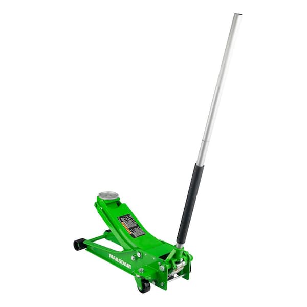 Maasdam 3-Ton Low Profile Floor Jack with Quick Lift in Green