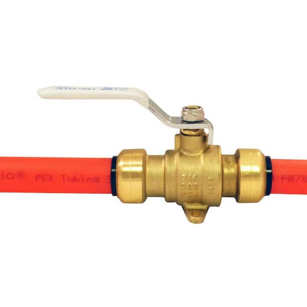 Tectite 3/4 in. Brass Push Ball Valve with Flange and Drain FSBBV34DE - The  Home Depot