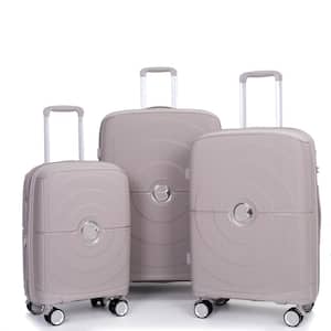 3-Piece Gray Spinner Wheels, Rolling, Lockable Handle and Light Weight Expandable Luggage Set