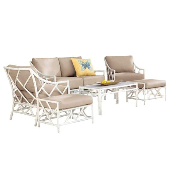 Home Decorators Collection Caicos Sol French Linen 6-Piece Patio Deep Seating Set_DISCONTINUED