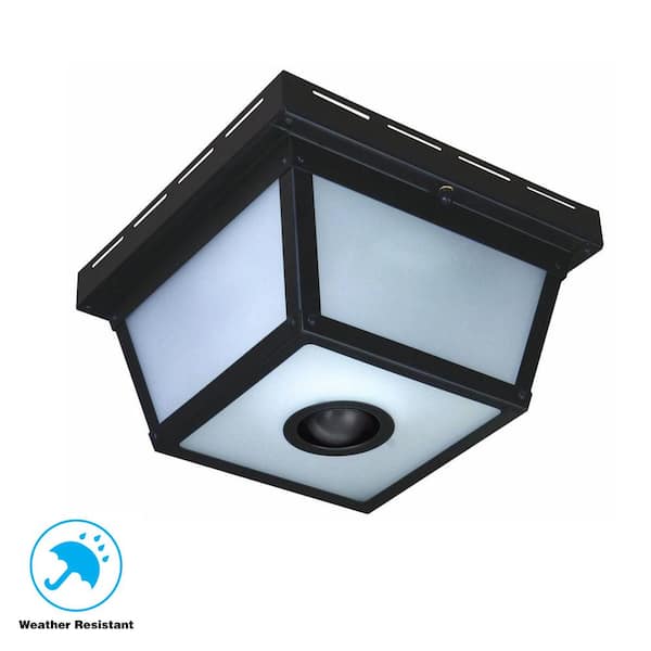 Square 4 Light Black Motion Sensing, Indoor Ceiling Mount Motion Sensor Light Fixture