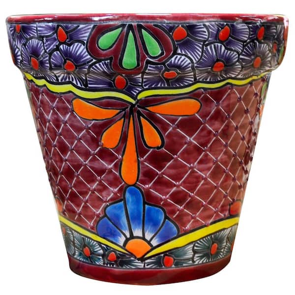 Ravenna Pottery Talavera 8 in. Round Ceramic Vase - A 6
