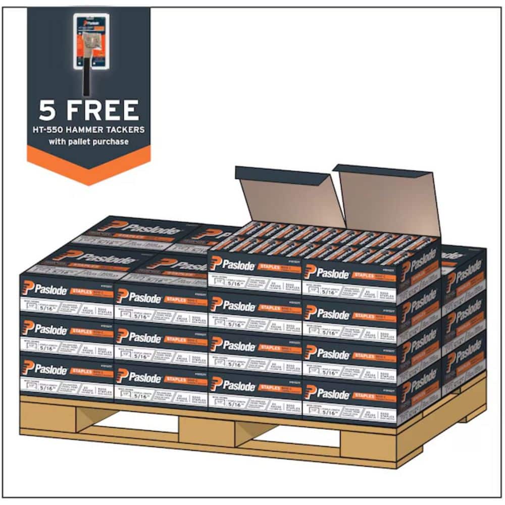 5010C 1/2 in. W Crown 5/16 in. Leg 1/2 Pallet 20-Gauge Galvanized Steel Construction Staples (5000 Per Box) price history on PriceWatchPro
