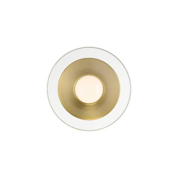 Litto 6 in. 1-Light Brushed Gold Modern Wall Sconce with Clear Glass Sheild