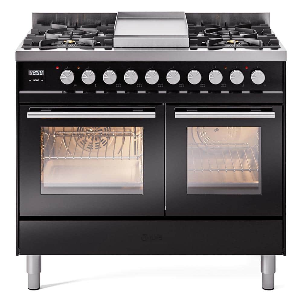 Professional Plus II 40 in. Dual Fuel Natural Gas Range with 6-Burnerss, Griddle in Glossy Black price history on PriceWatchPro
