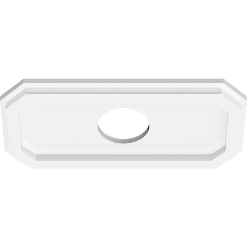 Emerald White PVC Contemporary Ceiling Medallion, 14" x 7"