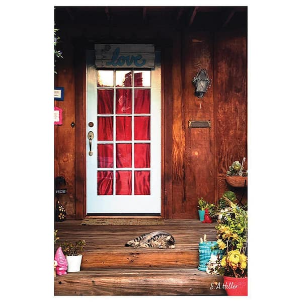 VENICE BEACH Collections Porch Cat by Steven A. Heller 1-Piece Unframed Canvas Drawing Print 16 in. x 20 in.