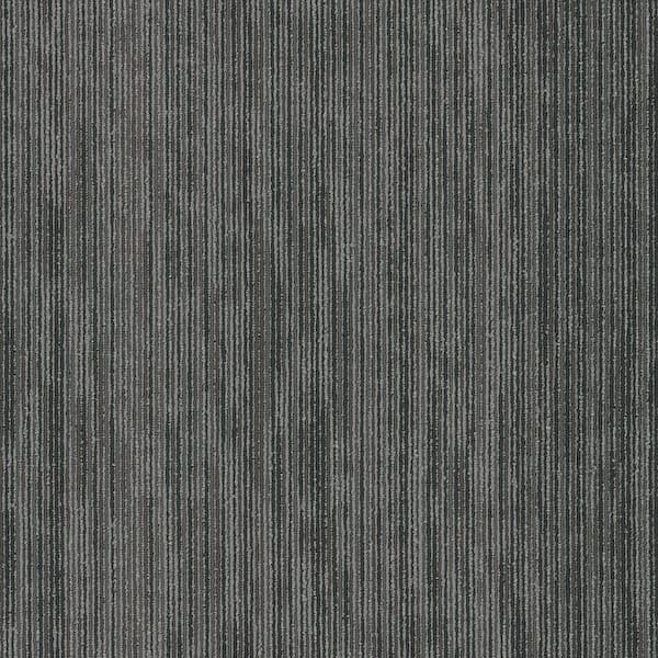 Hearn - Viper - Black Commercial/Residential 24 in. x 24 in. Glue-Down Carpet Tile Square (80 sq. ft.)