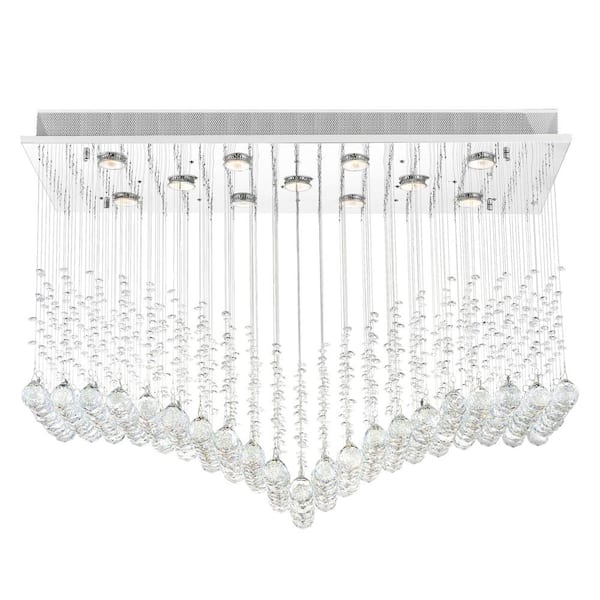 CWI Lighting Twinkle 11 Light Flush Mount With Chrome Finish