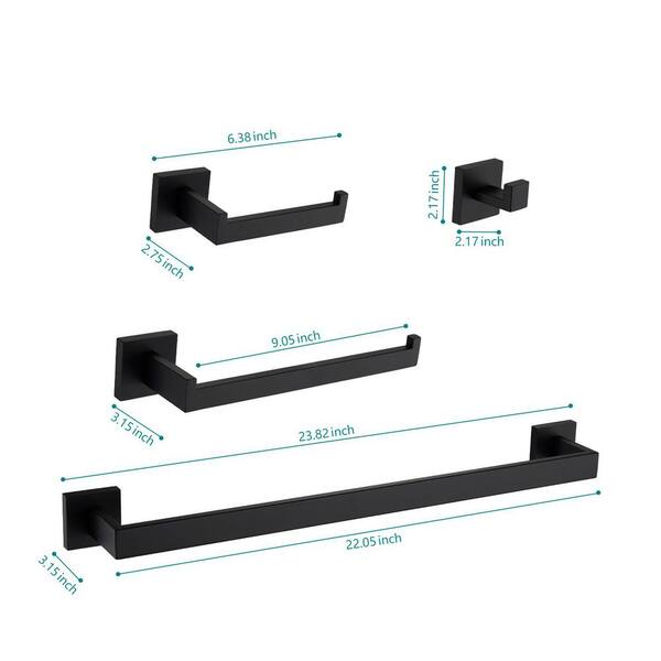 WZ 6-Piece Bath Hardware Set with Mounting Hardware in Matte Black