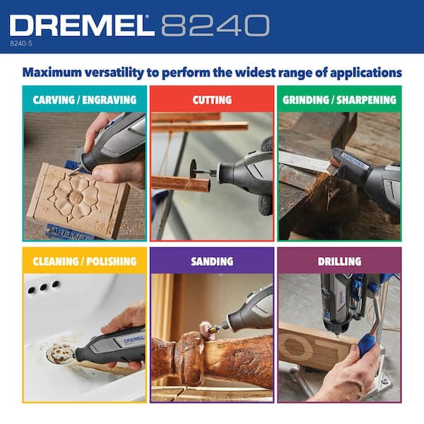Dremel 12V Li-Ion 2 Amp Variable Speed Cordless Rotary Tool Kit with 11 PC  EZ Lock Cutting Rotary Accessories Micro Kit 8240+EZ728-01 - The Home Depot