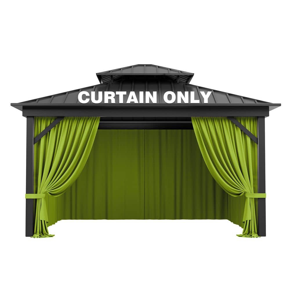 10 ft. x 12 ft. Universal Outdoor Privacy Curtains, Gazebo Curtains with Zipper Grass Green (4-Side Curtain Only) price history on PriceWatchPro