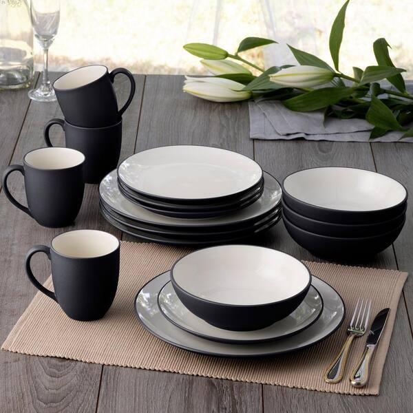 Noritake Colorwave Graphite 16-Piece Coupe (Black) Stoneware