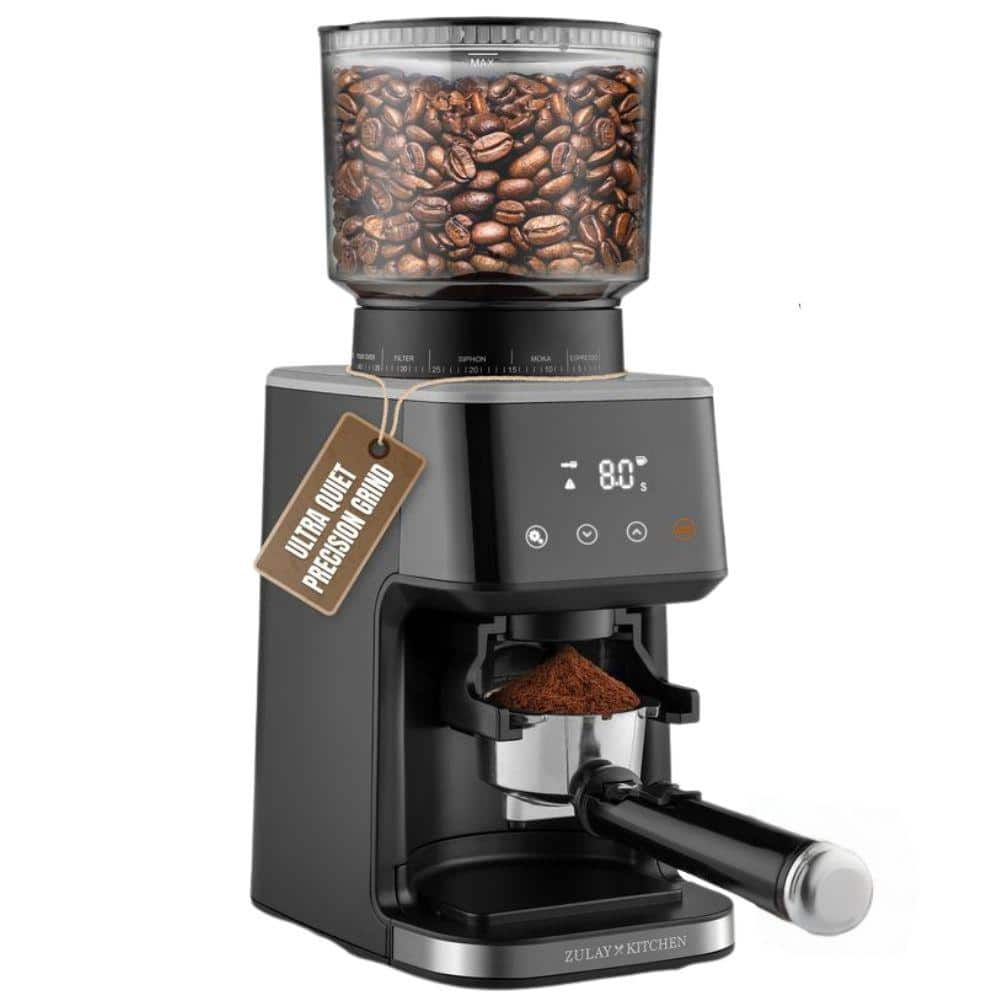 Zulay Kitchen 12.5 oz. Adjustable Burr Coffee Grinder with 51 Precise Grind Settings - Black