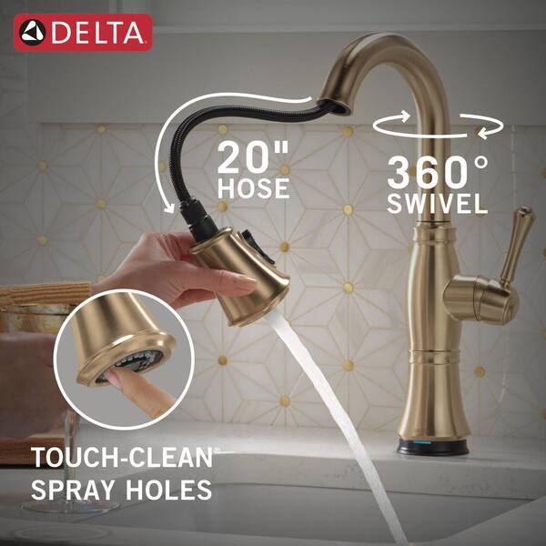 Delta Cassidy Gold Touch2O with Touchless Technology Single Handle