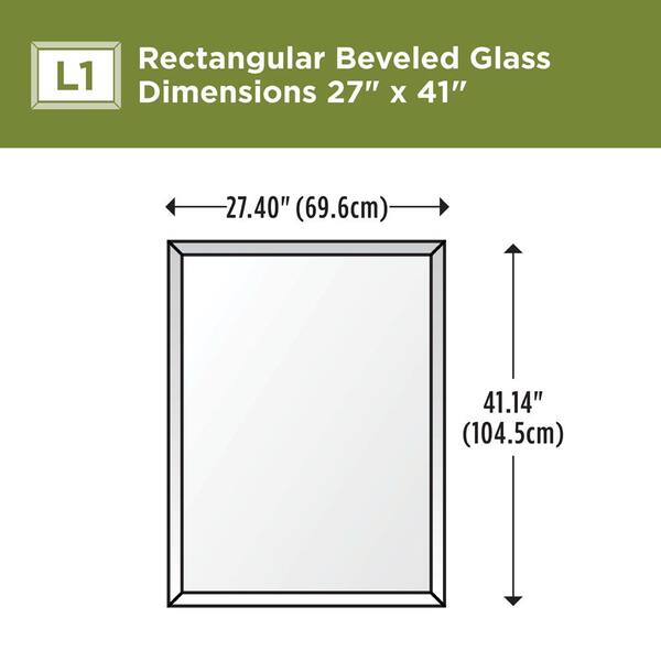 27 in. W x 41 in. H (L1) Frameless Rectangular Deluxe Glass Bathroom Vanity Mirror 27 in. W x 41 in. H (L1) Frameless Rectangular Deluxe Glass Bathroom Vanity Mirror