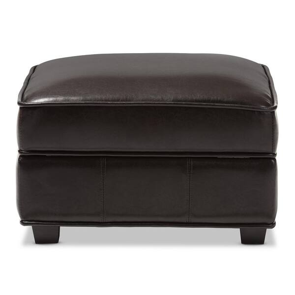 Baxton Studio Agustus Brown Leather Storage Ottoman Baxton Studio Agustus Brown Leather Storage Ottoman