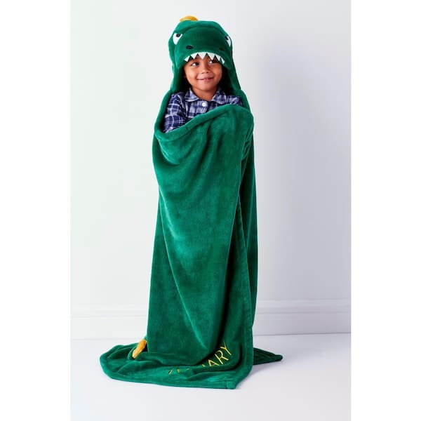 Plush Dino Green Solid Throw Blanket