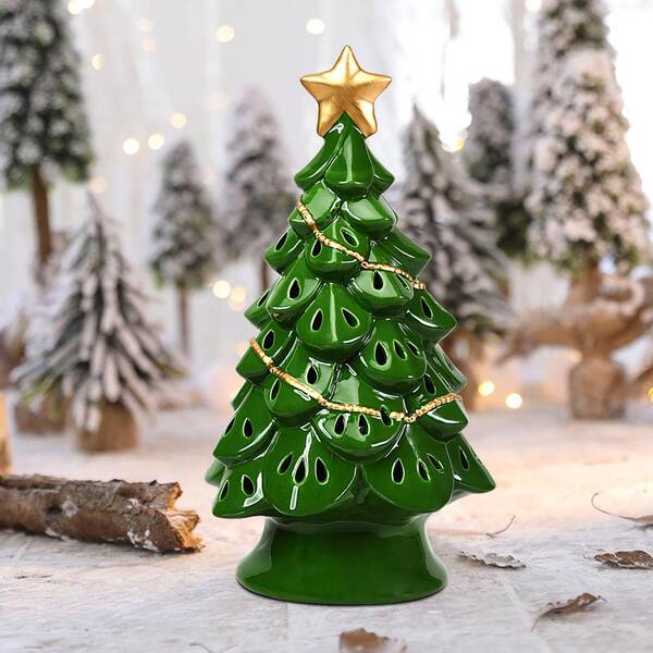 Ceramic Christmas TreeTabletop Tree 57 Multicolor Lights Large Black US 