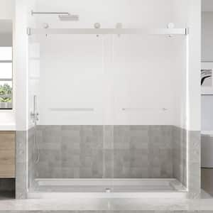 66-72 in. W x 76 in. H Double Sliding Frameless Shower Door in Chrome Finish with 3/8 in. (10 mm) Tempered Glass