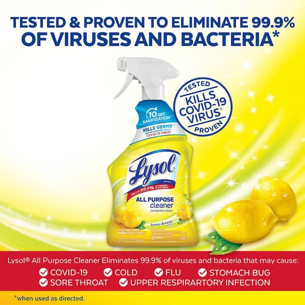 All Purpose Cleaner Spray, Disinfecting Spray, Kitchen & Bathroom Cleaner, Lemon Breeze Scent, 32 Fl oz