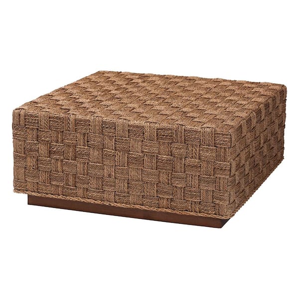 bali & pari Karina 31.5 in. Natural Square Seagrass Rattan/Wicker Coffee Table