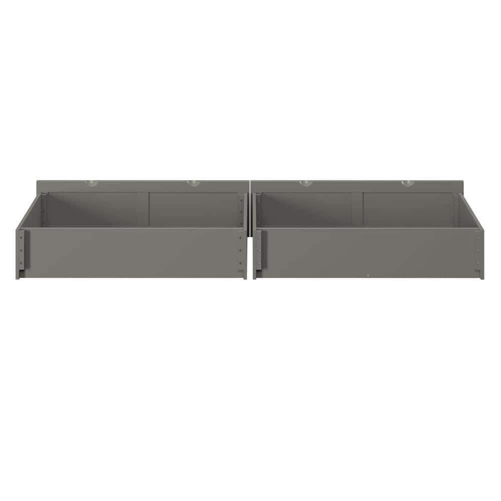 Gray Queen Size Underbed Storage Drawers with Rollers