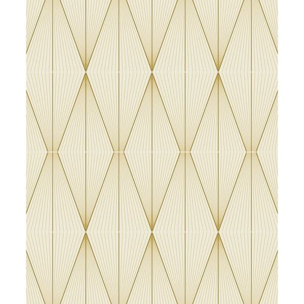 NextWall Goldenrod Geo diamond Vinyl Peel and Stick Wallpaper Roll Covers 31.35 sq. ft.